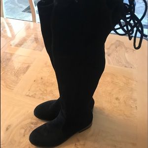 Black Suede Over the Knee Boots NEW sz 8